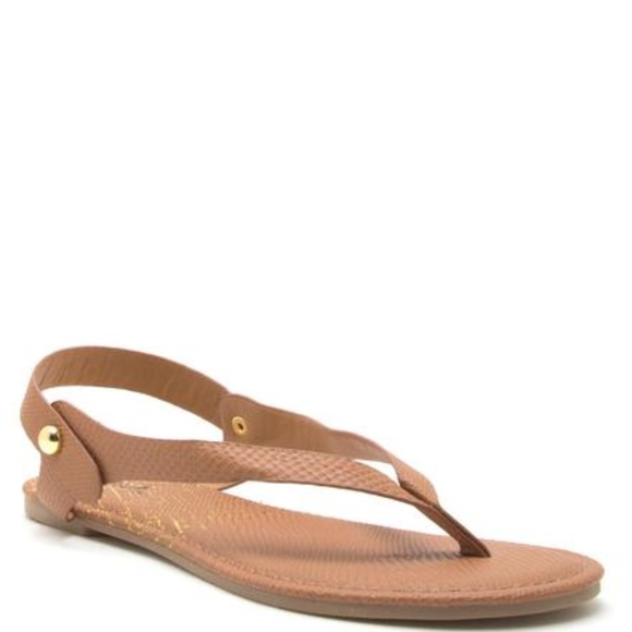 Qupid Shoes Shoes - Last Pair Sale! Camel  Snake Skin Print Sandals